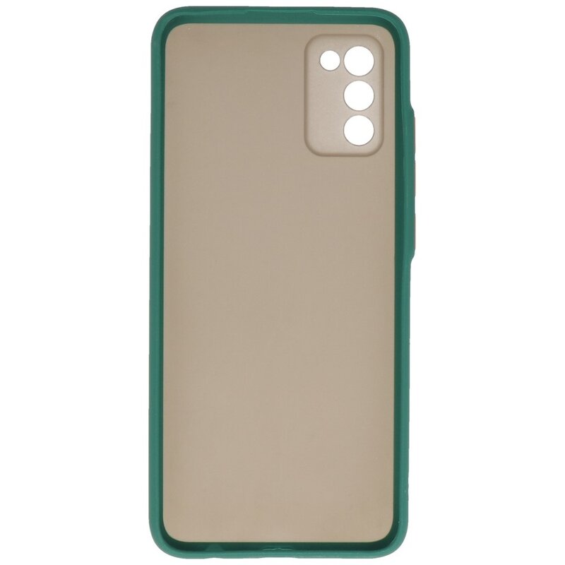 Custodia rigida con combinazione di colori per Samsung Galaxy A02s verde scuro