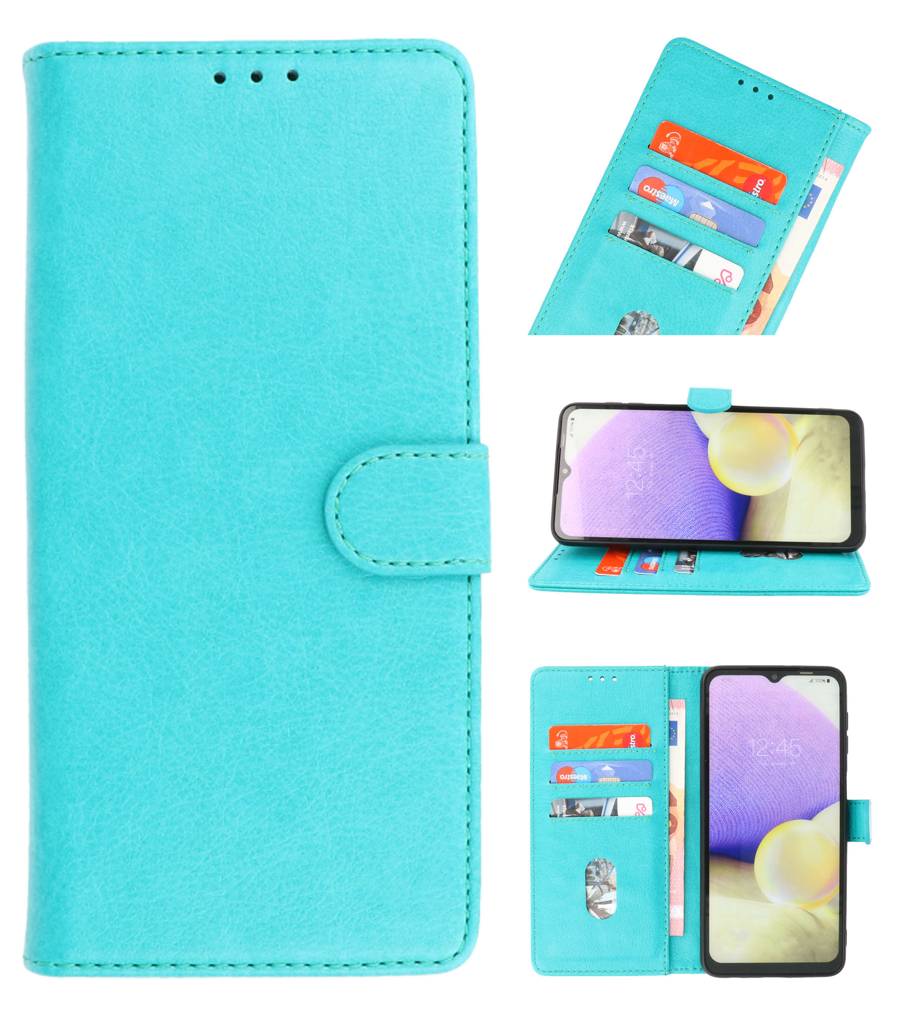 Bookstyle Wallet Cases Hoesje voor Samsung Galaxy A01 Groen