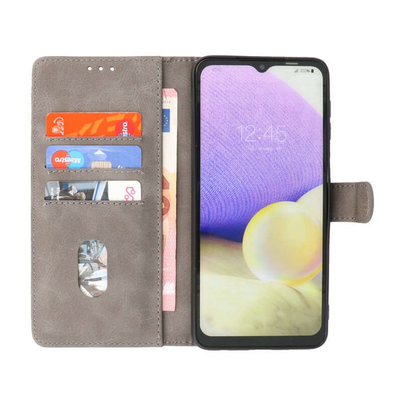 Bookstyle Wallet Cases Hoesje voor Honor 50 Pro Grijs