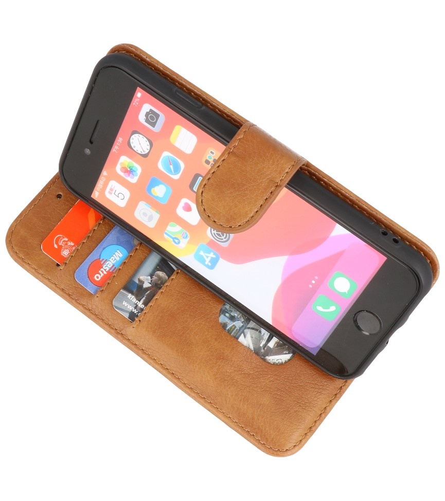 Bookstyle Wallet Cases Case for iPhone SE 2020 - iPhone 8 - iPhone 7 Brown