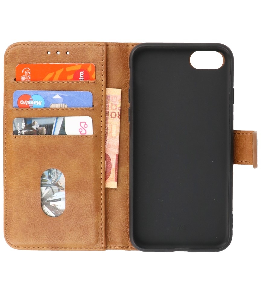 Bookstyle Wallet Cases Case for iPhone SE 2020 - iPhone 8 - iPhone 7 Brown