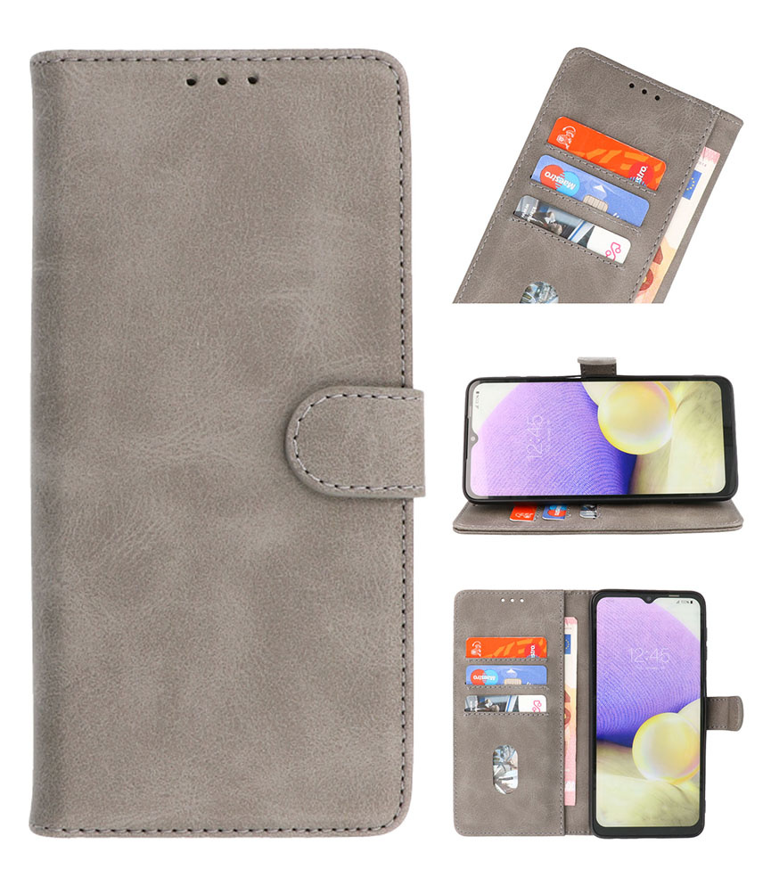 Bookstyle Wallet Cases Etui pour Motorola Moto G30 - G10 Gris