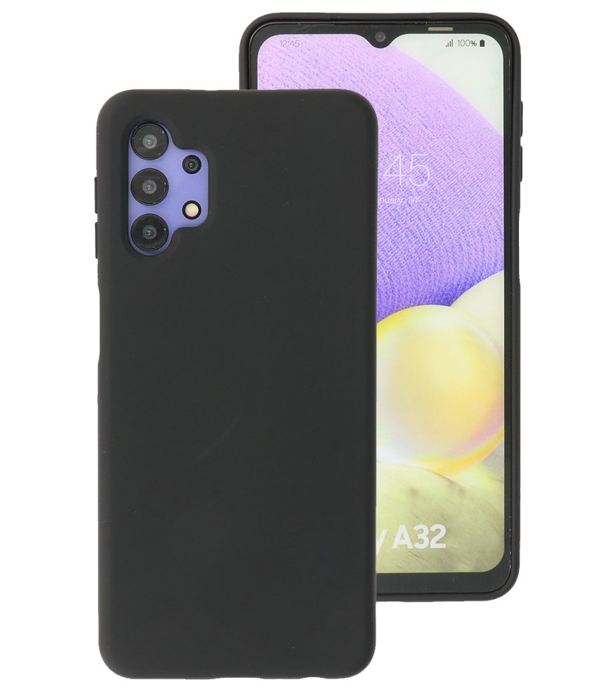 Carcasa de TPU de color de moda gruesa de 2.0 mm para Samsung Galaxy A32 4G negro