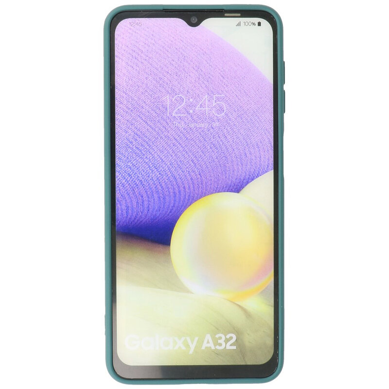 2,0 mm tyk mode farve TPU taske til Samsung Galaxy A32 4G mørkegrøn