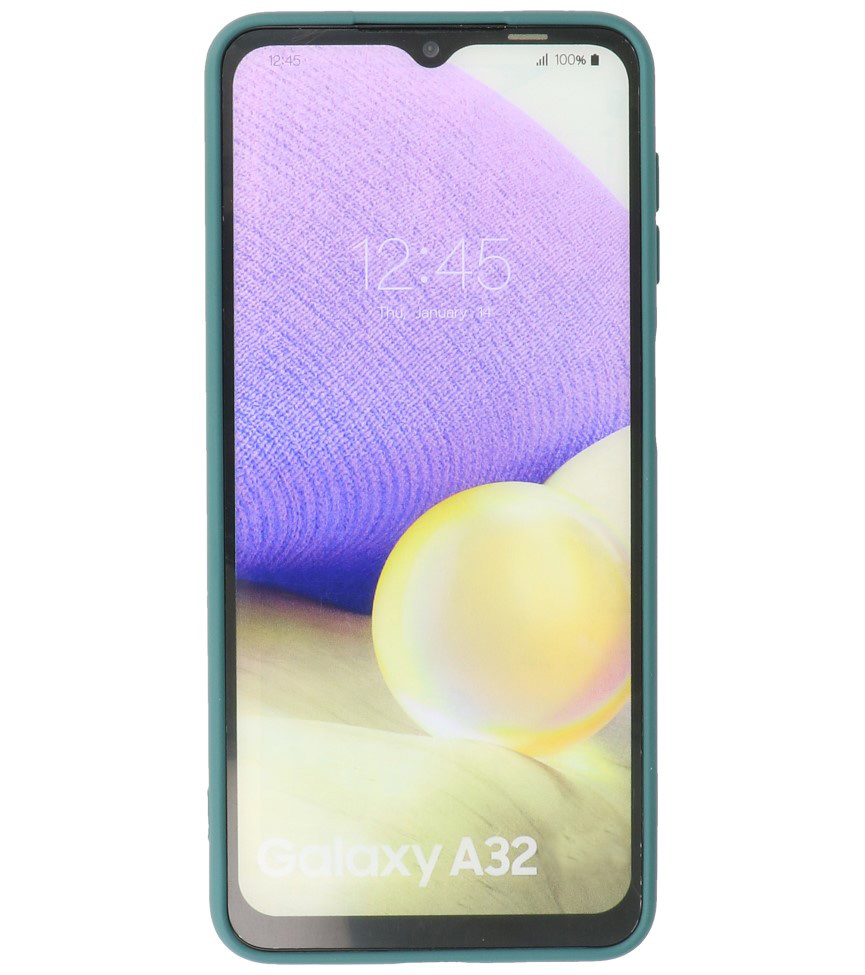 Custodia in TPU color moda spessa 2,0 mm per Samsung Galaxy A32 4G verde scuro