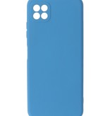 Carcasa de TPU de color de moda de 2.0 mm de espesor para Samsung Galaxy A22 5G Azul marino