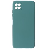 2,0 mm tyk mode farve TPU taske til Samsung Galaxy A22 5G mørkegrøn