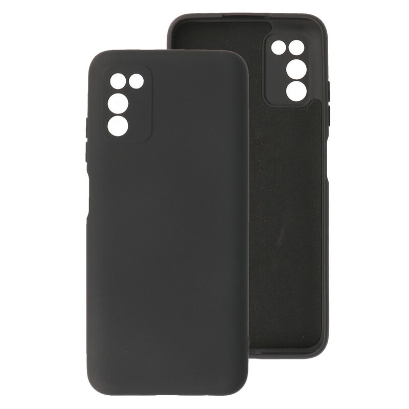 Estuche de TPU de color de moda de 2.0 mm de espesor para Samsung Galaxy A03s Negro