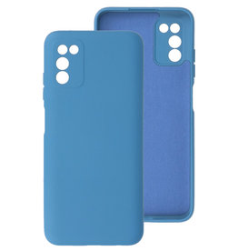 Carcasa de TPU de color de moda de 2,0 mm de grosor para Samsung Galaxy A03s Azul marino