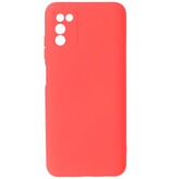 Carcasa de TPU de color de moda gruesa de 2.0 mm para Samsung Galaxy A03s Rojo