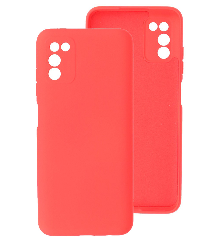 Carcasa de TPU de color de moda gruesa de 2.0 mm para Samsung Galaxy A03s Rojo