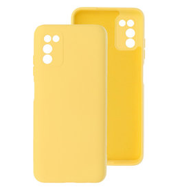 Carcasa De TPU De Color De Moda Gruesa De 2.0mm Para Samsung Galaxy A03s Amarillo