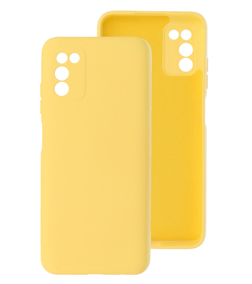 Carcasa de TPU de color de moda de 2.0 mm de espesor para Samsung Galaxy A03s Amarillo