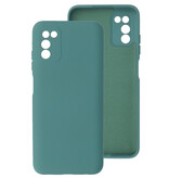 Carcasa de TPU de color de moda gruesa de 2.0 mm para Samsung Galaxy A03s verde oscuro