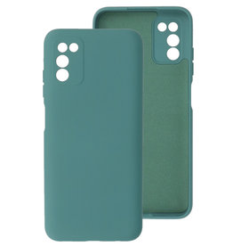 Carcasa de TPU de color de moda gruesa de 2.0 mm para Samsung Galaxy A03s verde oscuro