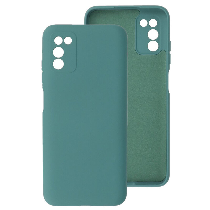 Custodia in TPU color moda spessa 2,0 mm per Samsung Galaxy A03s verde scuro