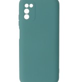 Carcasa de TPU de color de moda gruesa de 2.0 mm para Samsung Galaxy A03s verde oscuro