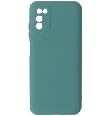 2,0 mm tyk mode farve TPU taske til Samsung Galaxy A03s mørkegrøn