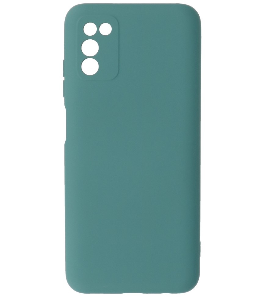 Carcasa de TPU de color de moda gruesa de 2.0 mm para Samsung Galaxy A03s verde oscuro