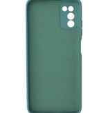 Custodia in TPU color moda spessa 2,0 mm per Samsung Galaxy A03s verde scuro