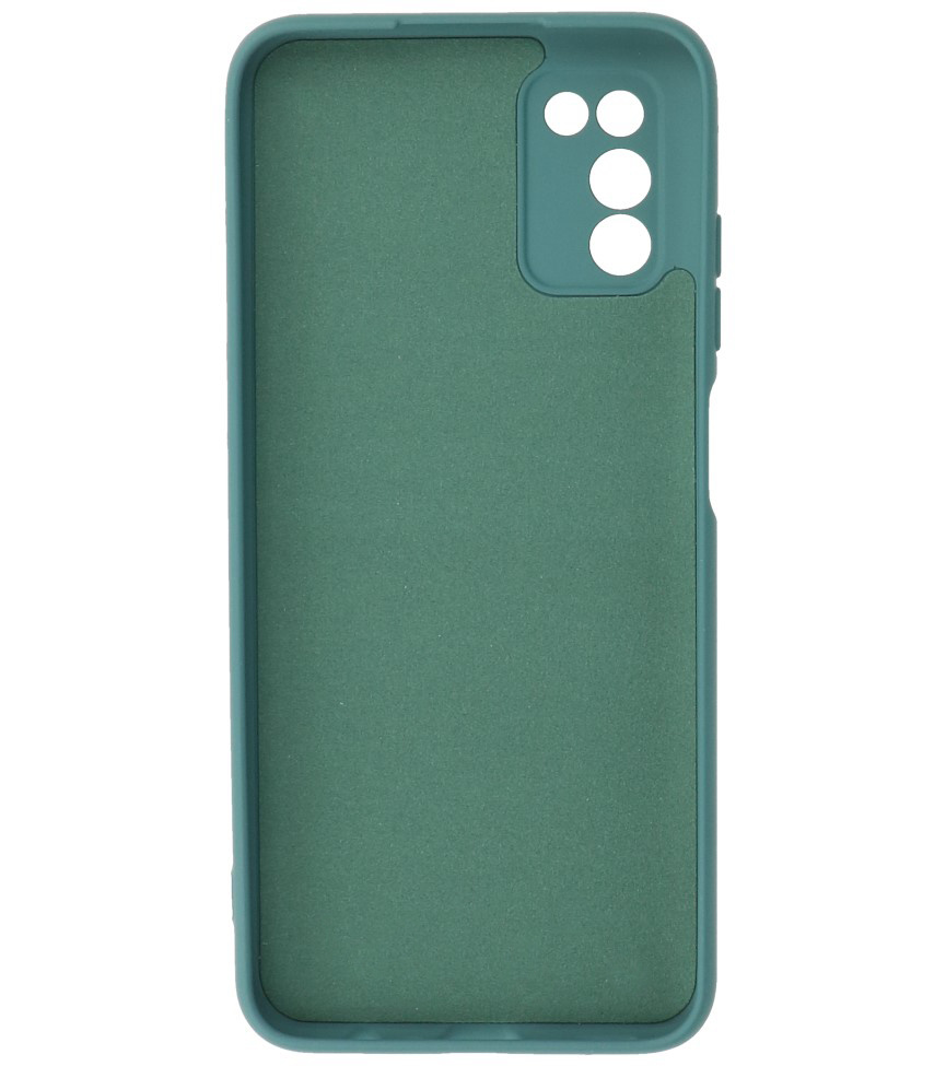 Carcasa de TPU de color de moda gruesa de 2.0 mm para Samsung Galaxy A03s verde oscuro