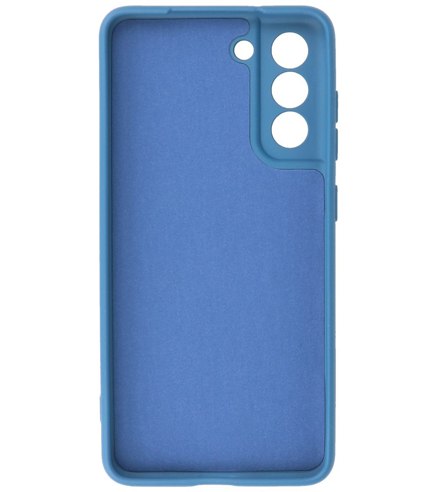 Carcasa de TPU de color de moda de 2.0 mm de grosor para Samsung Galaxy S21 FE Azul marino