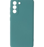 Custodia in TPU color moda spessa 2,0 mm per Samsung Galaxy S21 FE verde scuro