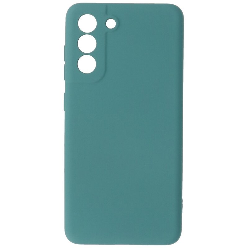 Étui en TPU couleur mode de 2,0 mm d'épaisseur pour Samsung Galaxy S21 FE vert foncé