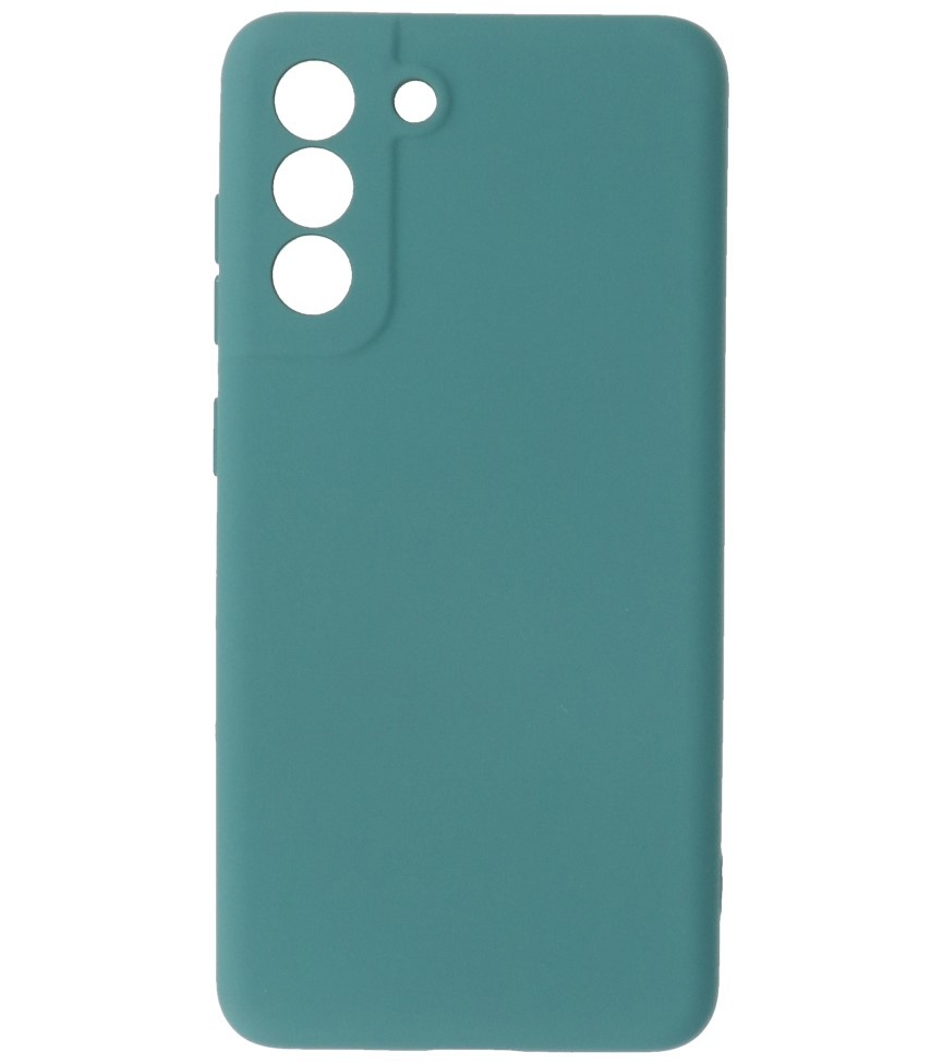 Carcasa de TPU de color de moda gruesa de 2.0 mm para Samsung Galaxy S21 FE verde oscuro