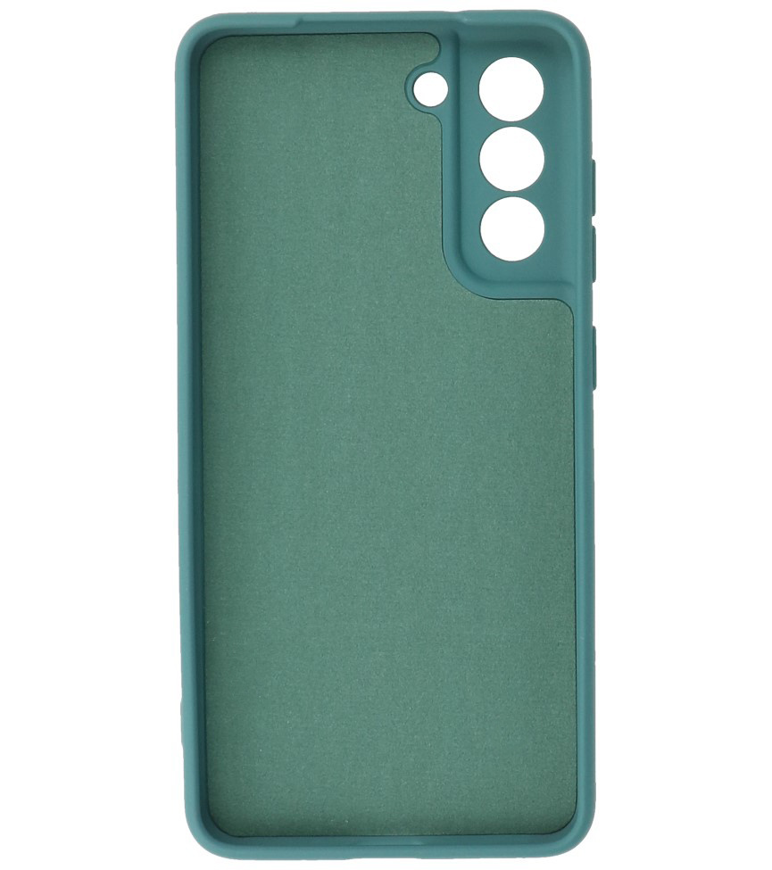 Étui en TPU couleur mode de 2,0 mm d'épaisseur pour Samsung Galaxy S21 FE vert foncé