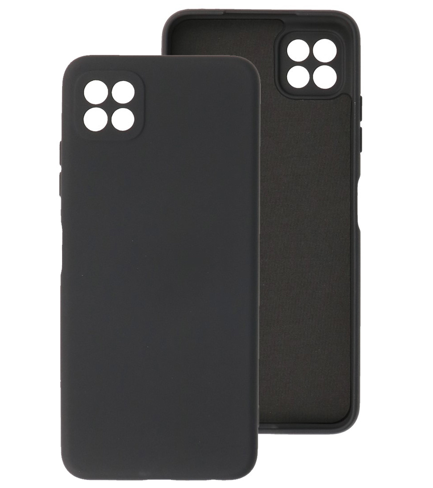 Estuche de TPU de color de moda grueso de 2.0 mm para Samsung Galaxy A22 5G Negro