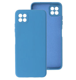 Carcasa de TPU de color de moda de 2.0 mm de grosor para Samsung Galaxy A22 5G Azul marino