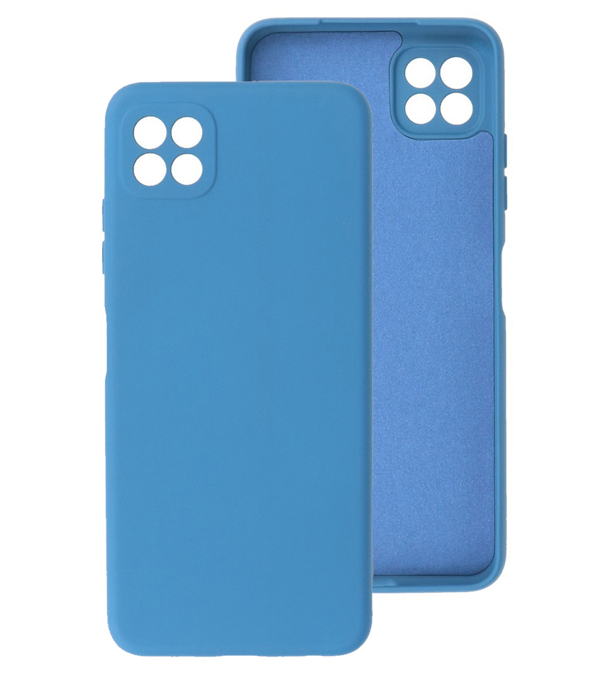 Carcasa de TPU de color de moda de 2.0 mm de espesor para Samsung Galaxy A22 5G Azul marino