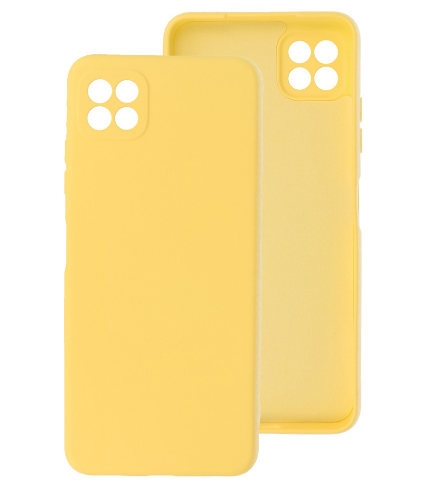 Carcasa de TPU de color de moda de 2.0 mm de espesor para Samsung Galaxy A22 5G Amarillo