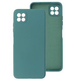 Carcasa de TPU de color de moda gruesa de 2.0 mm para Samsung Galaxy A22 5G verde oscuro