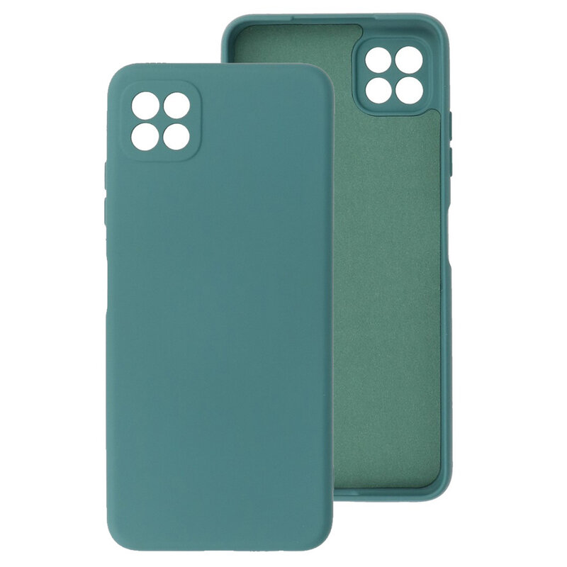 Custodia in TPU color moda spessa 2,0 mm per Samsung Galaxy A22 5G verde scuro