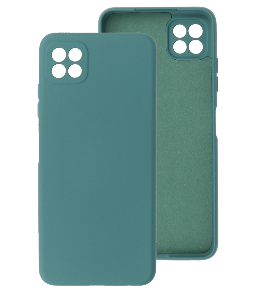 Estuche de TPU de color de moda de 2.0 mm de espesor para Samsung Galaxy A22 5G Verde oscuro