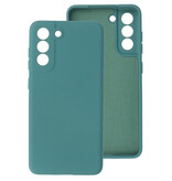 Custodia in TPU color moda spessa 2,0 mm per Samsung Galaxy S21 FE verde scuro