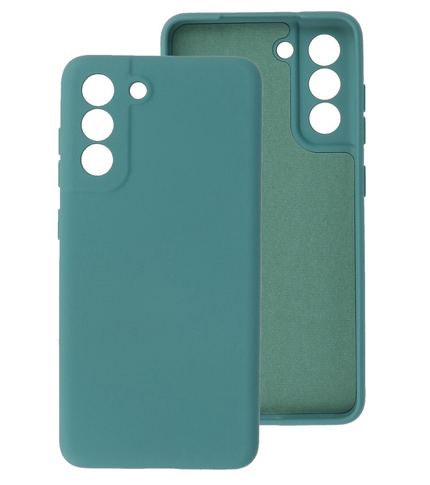 2,0 mm tyk mode farve TPU taske til Samsung Galaxy S21 FE mørkegrøn