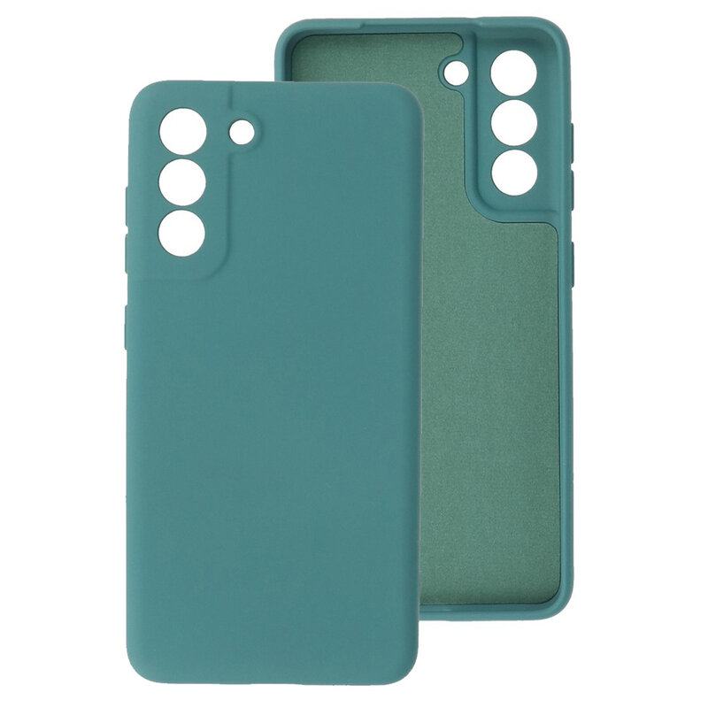 Custodia in TPU color moda spessa 2,0 mm per Samsung Galaxy S21 FE verde scuro