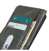 Pull Up PU Leder Bookstyle für Samsung Galaxy A03s Dunkelgrün