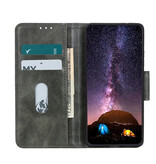 Pull Up PU Leder Bookstyle für Samsung Galaxy A03s Dunkelgrün