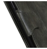 Pull Up PU Leder Bookstyle für Samsung Galaxy A03s Dunkelgrün