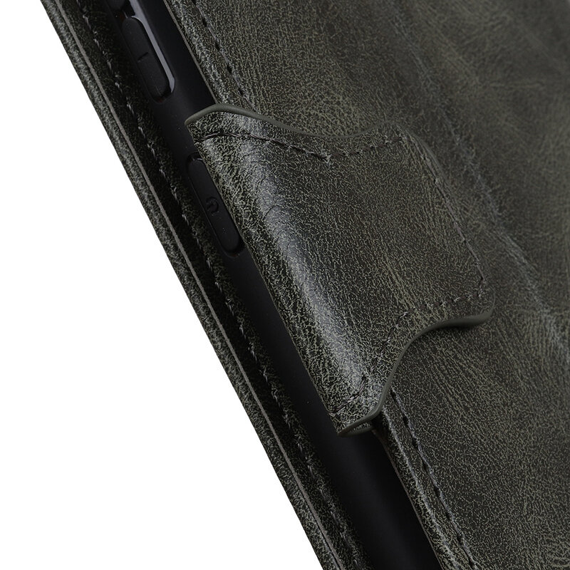 Pull Up PU Leder Bookstyle für Samsung Galaxy A03s Dunkelgrün