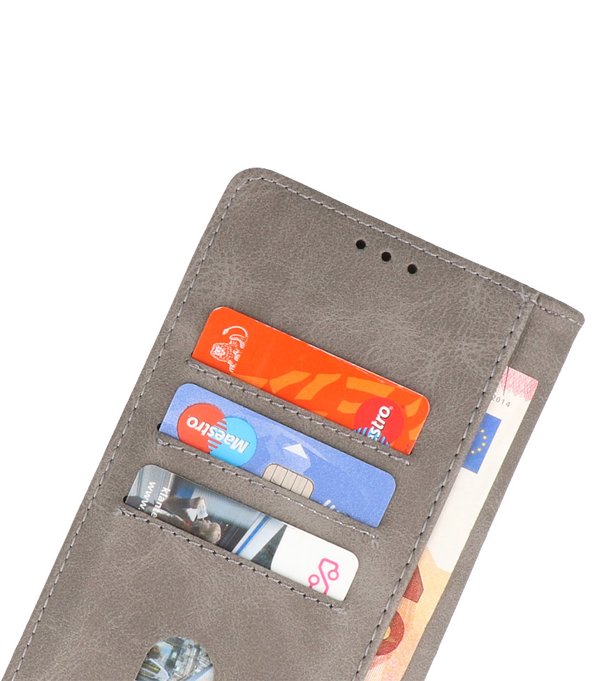 Bookstyle Wallet Cases Etui Motorola Moto Edge 20 Lite Gris