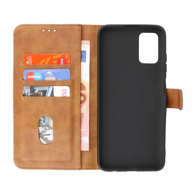 Bookstyle Wallet Cases Etui pour Samsung Galaxy A03s Marron