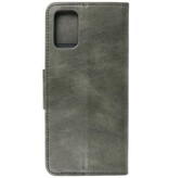 Pull Up PU Leder Bookstyle für Samsung Galaxy A03s Dunkelgrün
