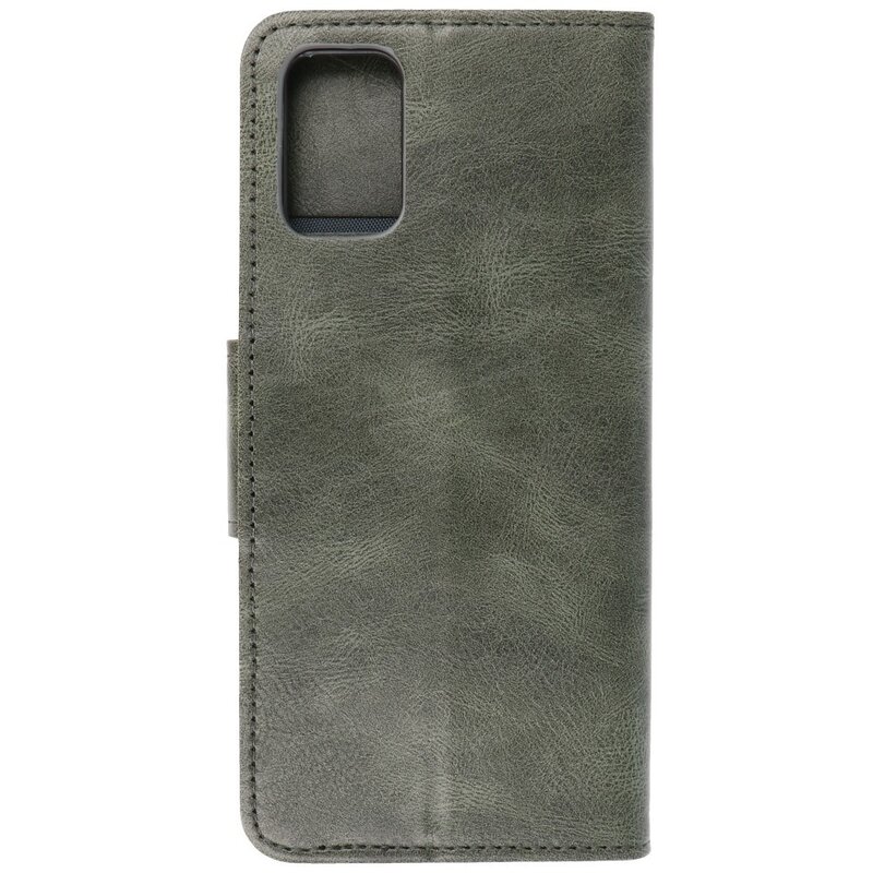 Pull Up PU Leder Bookstyle für Samsung Galaxy A03s Dunkelgrün