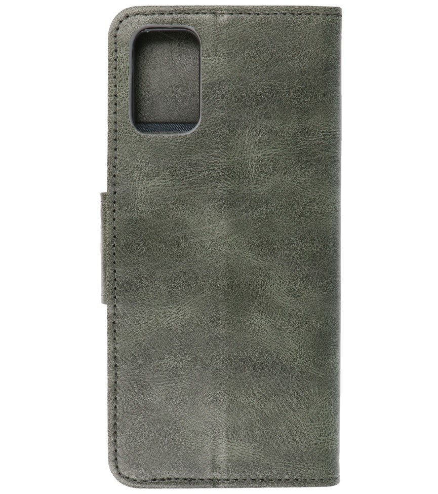 Pull Up in pelle PU Bookstyle per Samsung Galaxy A03s verde scuro