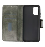 Pull Up PU Leder Bookstyle für Samsung Galaxy A03s Dunkelgrün